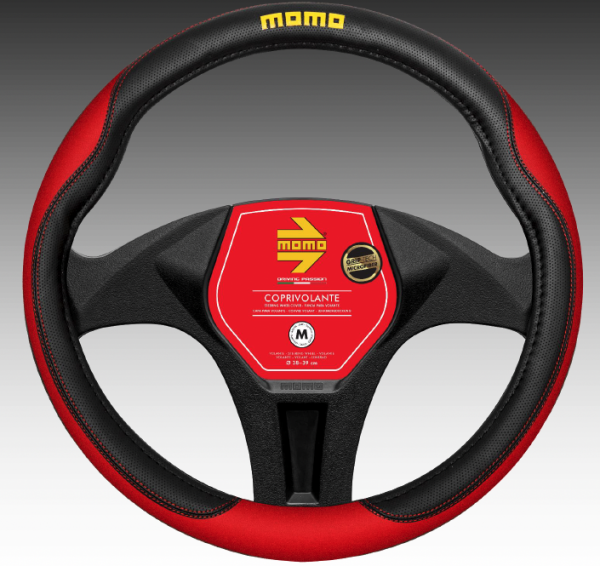 Pokrowiec na kierownicę MOMO SWC COMFORT MICROF. RED - BLACK Rozmiar: M
